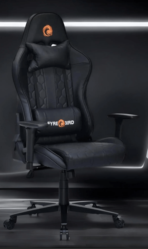 Nilkamal Fyrebird Canophy Ergonomic Gaming Chair with Adjustable Neck, Lumbar Pillow, 3D Adjustable Armrest, Gas Lift Mechanism, & 100mm Tilt (Finish: Black) - Image 3